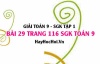Giải bài 29 trang 116 SGK Toán 9 tập 1